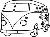 Coloring Pages Azcoloring Bus Van Hippie Volkswagen Drawing sketch template