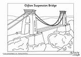 Bridge Suspension Clifton Colouring Coloring Drawing Simple Getdrawings Getcolorings sketch template