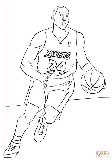kobe bryant coloring page  printable coloring pages