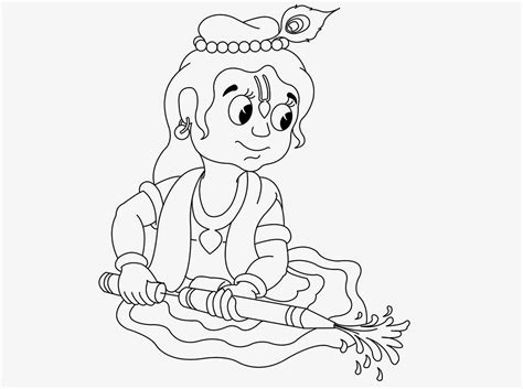 colour drawing  hd wallpapers  krishna coloring page