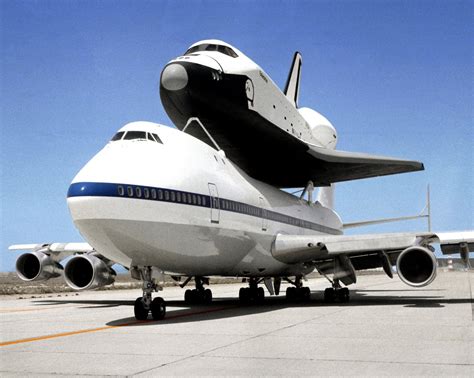 space shuttle enterprise atop  shuttle carrier aircraft  photo ep