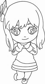 Coloring Anime Cute Girl Chibi Pages Wecoloringpage Cartoon sketch template