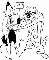 Devil Coloring Tasmanian Taz Pages Looney Tunes Daffy Duck Cartoon Color Cartoons Printable Mania Cliparts Tazmanian Strangles Drawings Coloriage Drawing sketch template