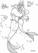 Ariel Triton Coloring King Pages Mermaid Little Color Print Online Disney Hellokids sketch template