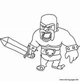 Clash Clans Coloring Pages King Barbarian Printable Colouring Print Color sketch template