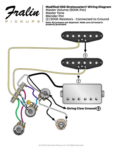modified hss stratocaster wiring diagram fralin pickups