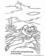 Coloring Pages Jacob Bible Story Ladder Sheets Kids Pillow Characters Jacobs Ground Sunday Character School Stone Slept Colouring Color Activity sketch template