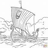Longship Drawing Viking Coloring Pages Getdrawings Vessel sketch template