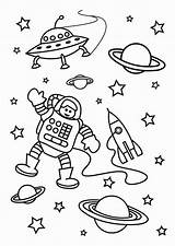 Coloring Space Pages Kids Astronaut sketch template