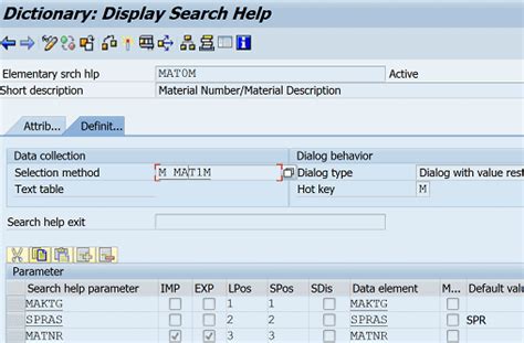sap search  parameter settings