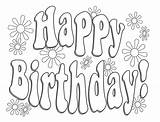 Birthday Happy Coloring Pages Kids Color Printable Print sketch template