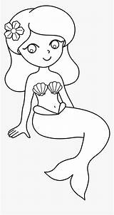 Mermaid Coloring Pages Cartoon Cute Easy Drawing Pngitem Baby Transparent Colors Choose Board Princess sketch template
