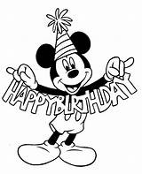 Mouse Mickey Birthday Coloring Pages Happy Minnie sketch template