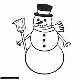 Snowman Coloring Template Pages Printable Clipart Blank Snowmen Scarf Drawing Templates Winter Clip Holidays Hat Crafts Christmas Print Olaf Sheets sketch template