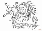 Aztec Coloring Quetzalcoatl Pages God Drawing Printable Tattoo sketch template