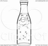 Bottle Soda Clipart Coloring Cartoon Smiling Goofy Vector Outlined Cory Thoman Illustration Regarding Notes sketch template