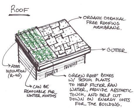 green roof detail drawing  josh strautz  coroflotcom