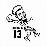 Odell Beckham Jr Coloring Cartoon Head Pages Bobble Drawing Nfl Sports Getdrawings Step Via Tag Template sketch template