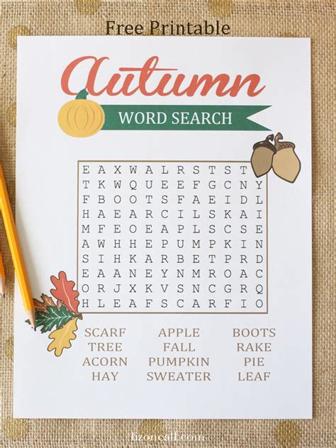 printable fall word searches  adults