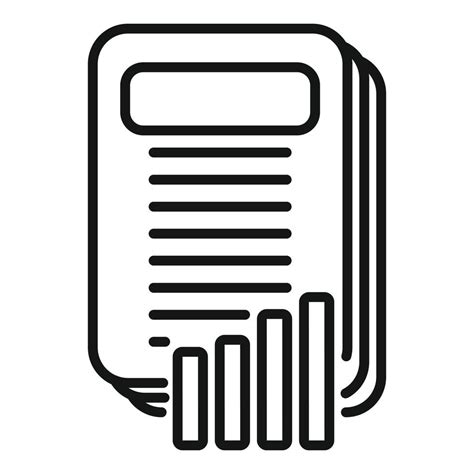 list report icon outline vector business computer