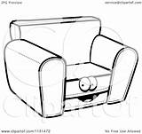Chair Cartoon Clipart Character Coloring Vector Outlined Thoman Cory Royalty sketch template