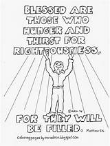 Beatitudes Righteousness Hunger Peacemakers Coloringpagesbymradron Beattitudes Sermon Thirst Classroom Adron Birijus sketch template