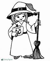 Halloween Coloring Pages Witch Girl sketch template