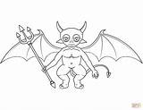 Coloring Devil Cute Pages Little Devils Printable Halloween Demons Pitchfork Holding Drawing Supercoloring Categories sketch template