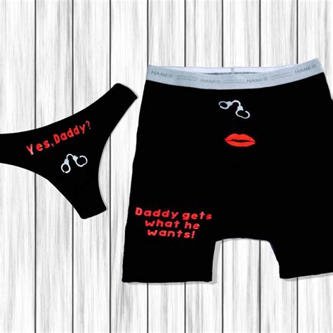 Ddlg Couple Underwear Yes Daddy Bdsm Panties Boxer Etsy