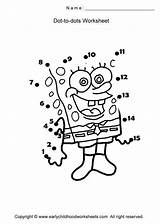 Dot Spongebob Dots Worksheets Activities Connect Cartoon Characters Printable Preschool Math Printables Time Reading sketch template