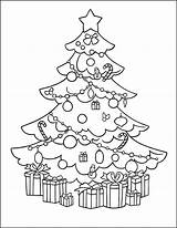Coloring Tree Pages Christmas Printable Kids Big sketch template