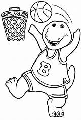 Barney Coloring Pages Basketball Printable Sheet Kids Friends sketch template