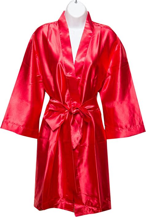 Plain Satin Robes Red Uk Clothing