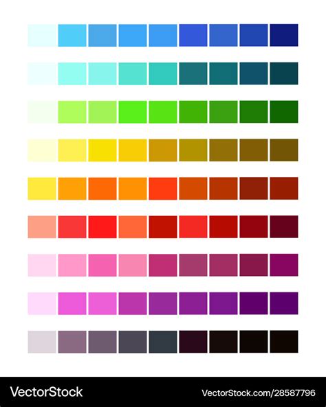 color spectrum  colors colour table vector image
