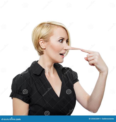 woman  long nose stock image image  falsehood