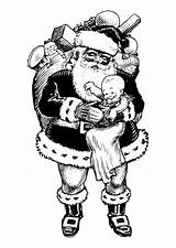 Coloring Santa Claus Pages Large sketch template