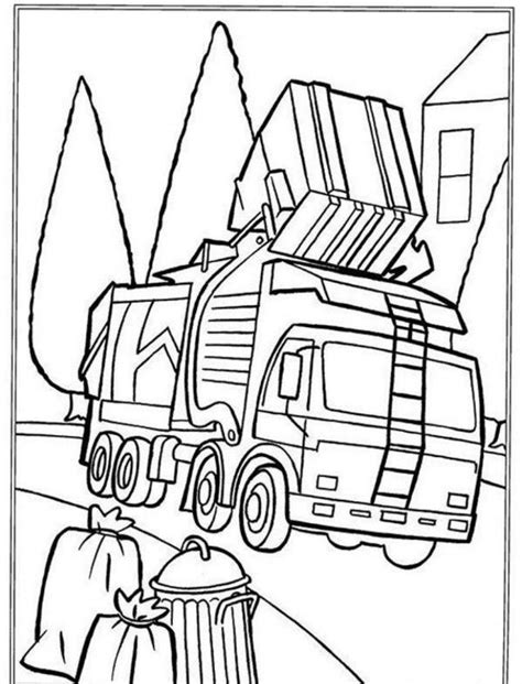 coloring page garbage truck cool garbage truck coloring page  kids