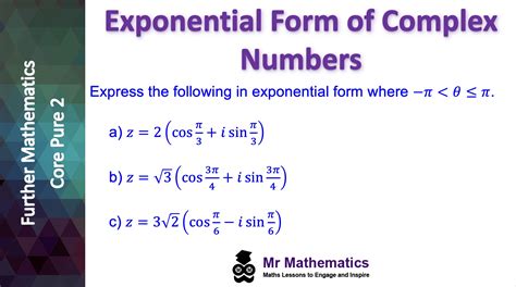 exponential form  complex numbers  mathematicscom