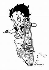 Betty Boop Coloring Pages Coloring4free Biker Tatouages Related Posts Peinture sketch template