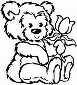 Bear Teddy Cartoon Coloring Pages Holding Bears Drawing Clipart Rose Flower Heart Cliparts Tattoo Book Clipartbest Library Kids Instead Maybe sketch template