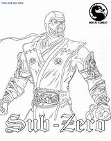 Zero Colorir Scorpion Mortal Kombat Ausmalbilder Rookie sketch template