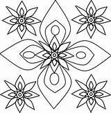 Rangoli Flower Coloring Petals Print Designs Mandala Size Luna Color Colorluna sketch template