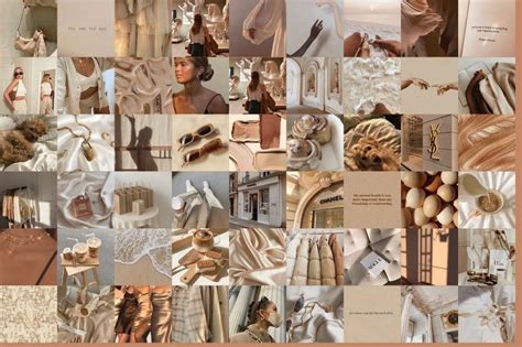 74 Image Wall Collage Tan Beige Nude Aesthetic Download Etsy