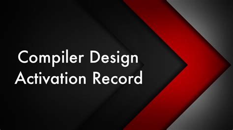 compiler design activation record youtube