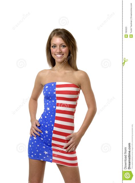 fille sexy dans la robe d indicateur américain photos stock image 785923