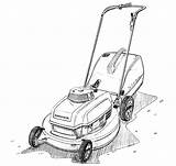 Mower Lawn Drawing Coloring Push Pages Cartoon Mowers Drawings Template Honda Sketch Paintingvalley sketch template