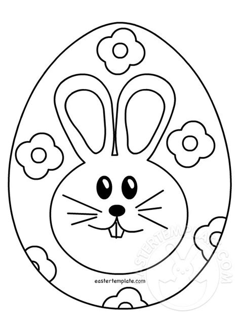 easter egg  rabbit coloring page easter template