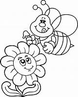 Coloring Bee Flower Spring Pages Sheet Print Simple Kids Printable Worksheet Easy Topcoloringpages sketch template