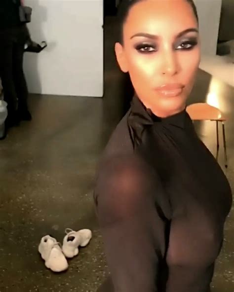 Kim Kardashian Showed Nake Tits In A See Through Outfit 7