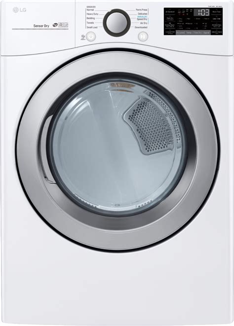 lg  cu ft stackable smart electric dryer  sensor dry white dlew  buy